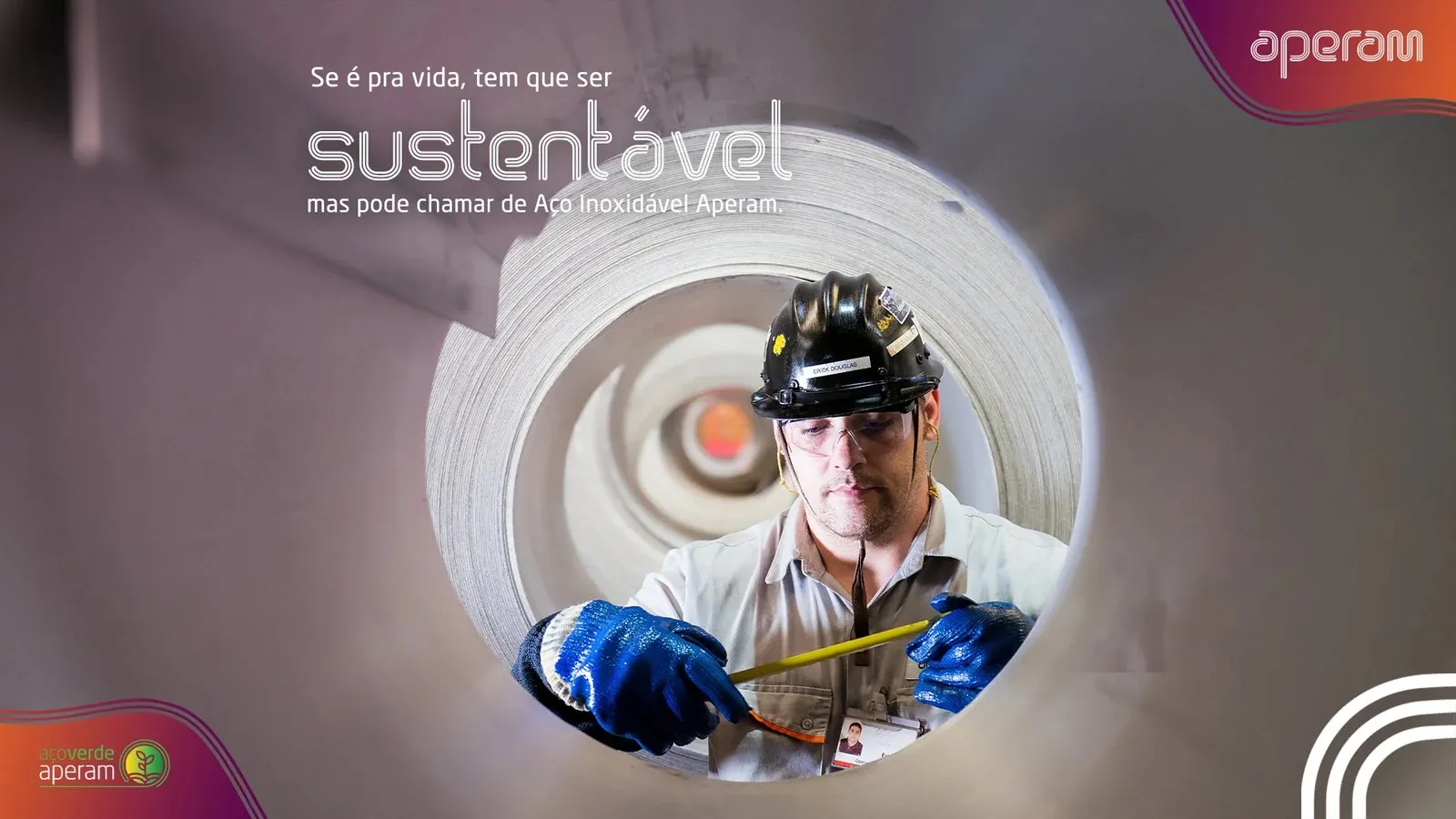 Sustentável: chão de fábrica, o aço inoxidável como matéria-prima do próprio processo produtivo.
