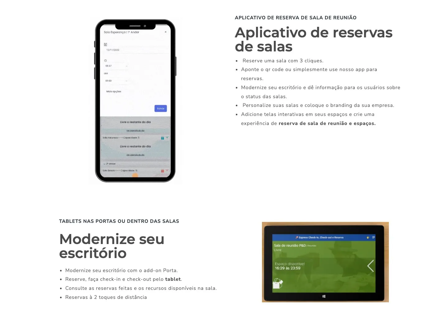 Aplicativo e tablets