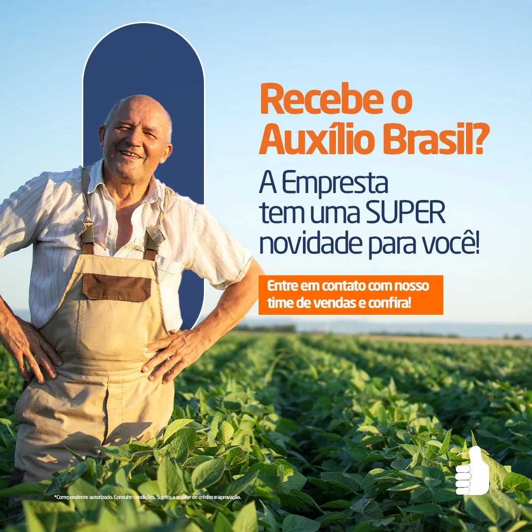 Campaña para beneficiarios de Auxílio Brasil, con un vocero del público real del producto.