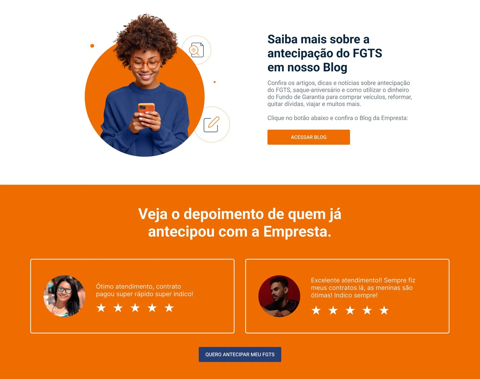 Blog e depoimentos