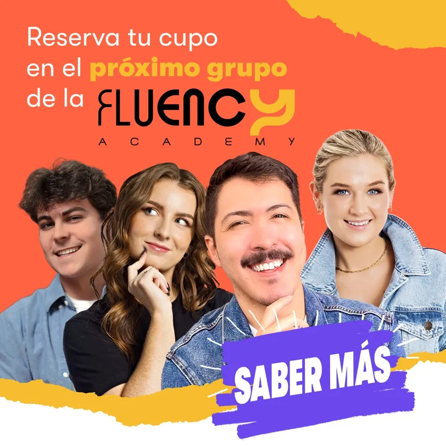 Peça de social media com o grupo de alunos/professores da Fluency