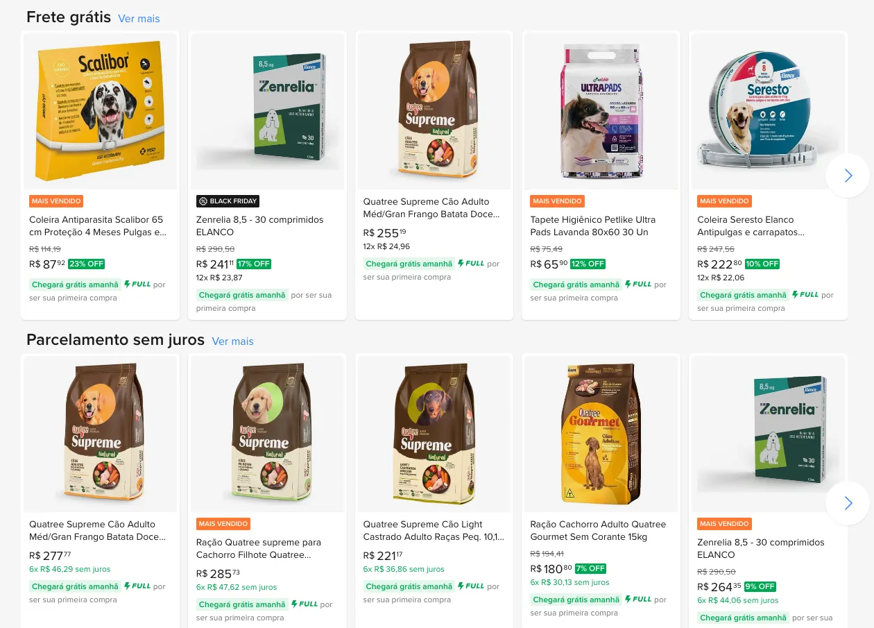 Vitrines que respondem ao motivo da compra