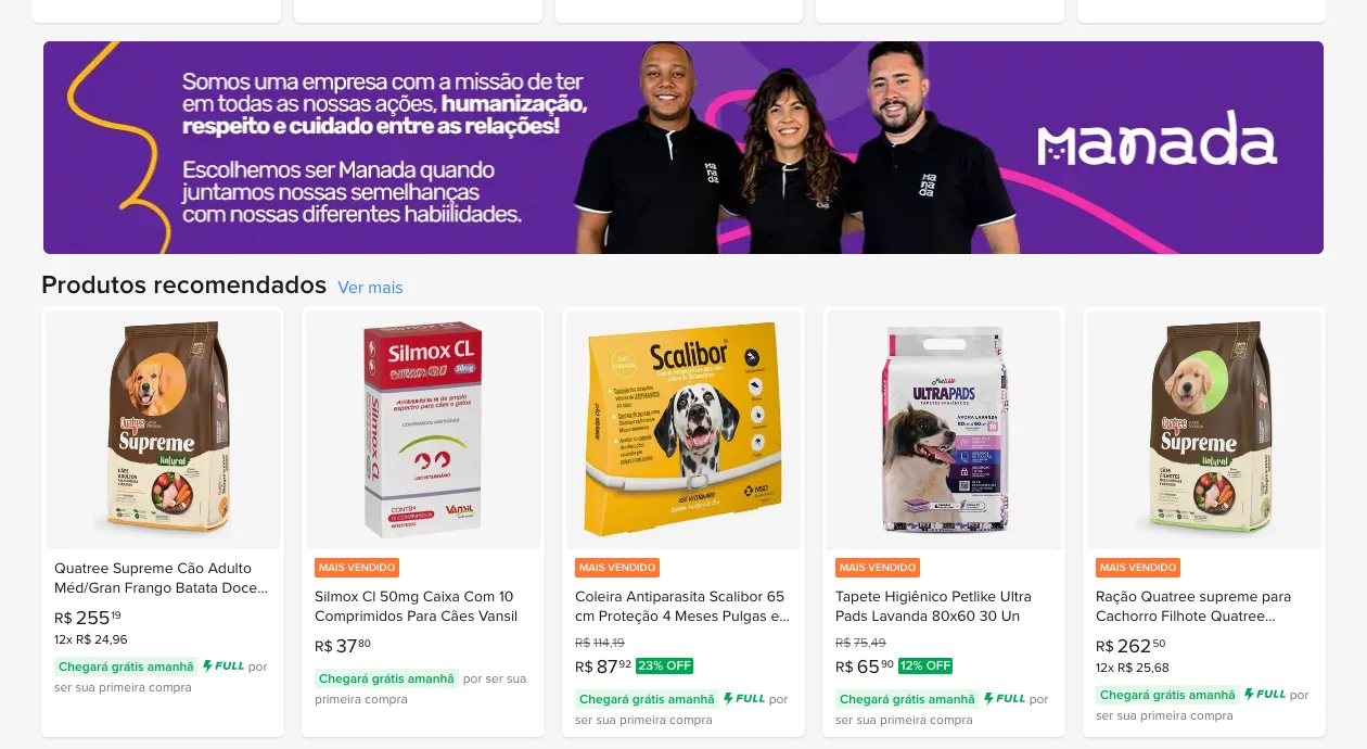 A marca no meio da compra