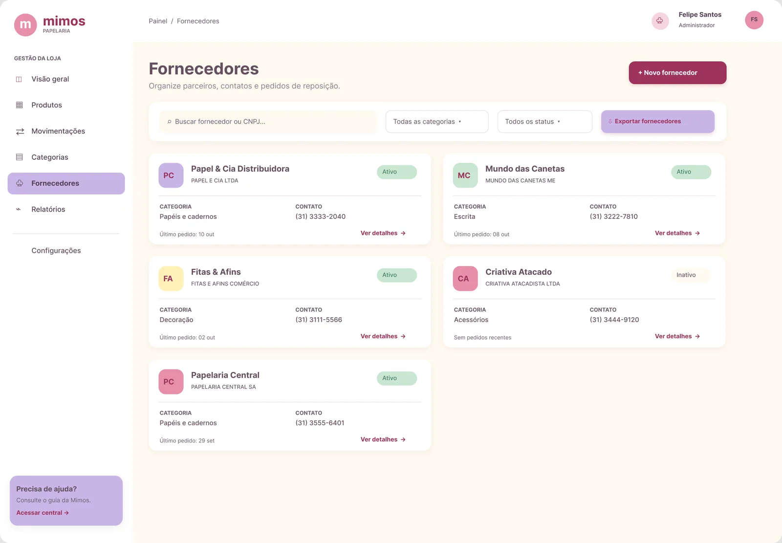 Fornecedores