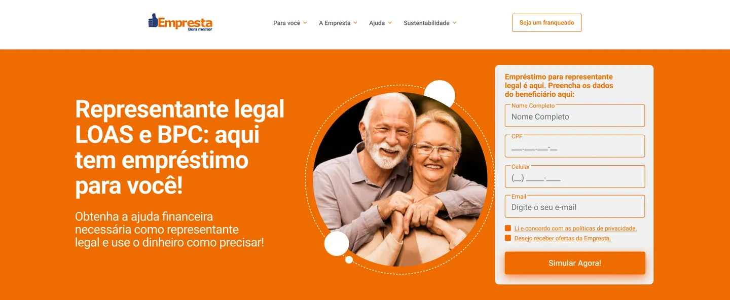 Topo com formulário