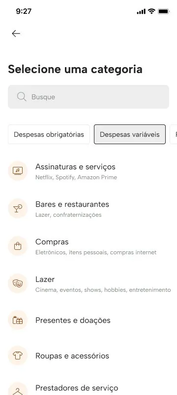 Despesas variáveis