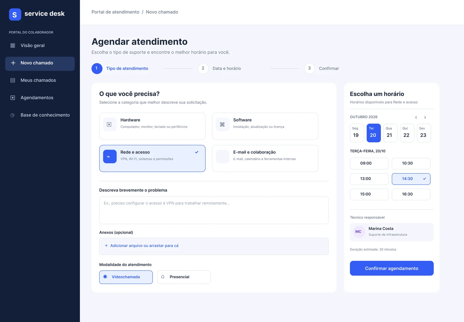 Agendar atendimento