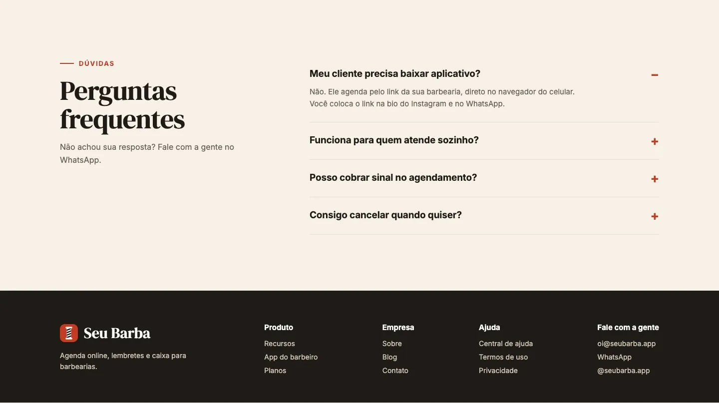 FAQ and footer