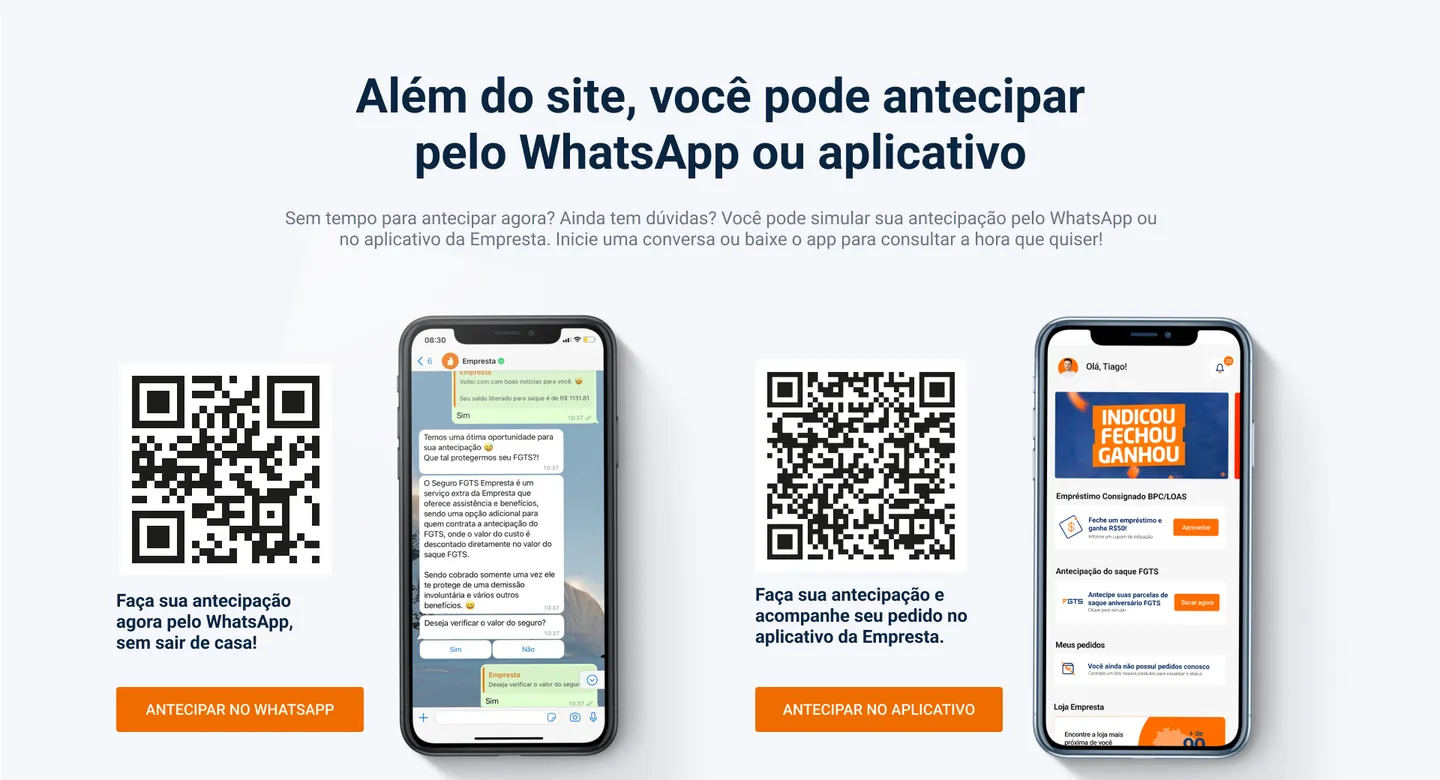 Pelo WhatsApp ou aplicativo